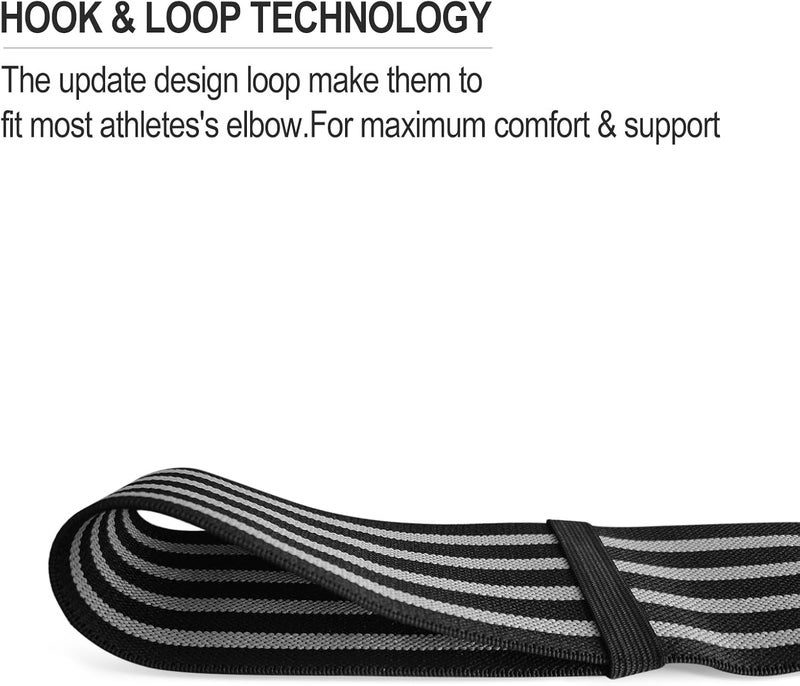 powerfeng Elbow Wraps for Weightlifting：Elbow Sleeve Support for Bench Press, Cross Training & Powerlifting - Elbow Straps for Weightlifting Gym Men Women - Image 4